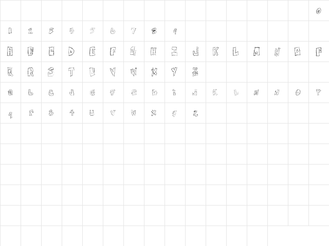 NewWGL4Font Regular  glyph index