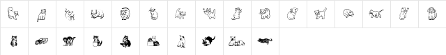 WWKuteKats Regular  glyph index