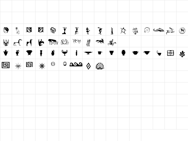 P22 Acropolis Extras Regular  glyph index