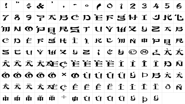 FZ UNIQUE 46 EX Normal  glyph index