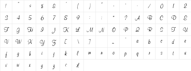 Redon Oblique  glyph index