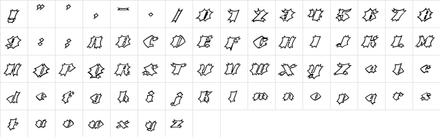 Crash Open  glyph index