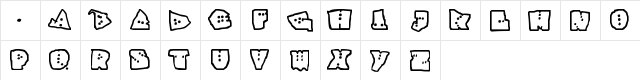 New Regular  glyph index