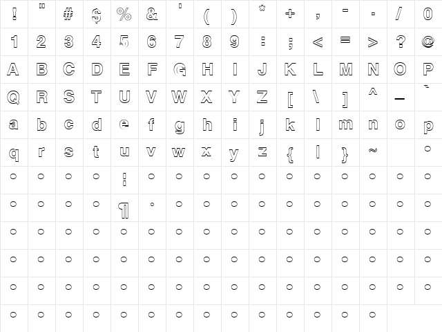 Vermicelli 4 Regular  glyph index