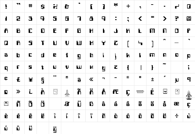 Tom Sawyer 1 Regular  glyph index
