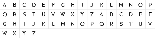 Troy Regular  glyph index