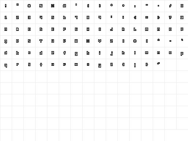 HM Fine Bit Edge Regular  glyph index
