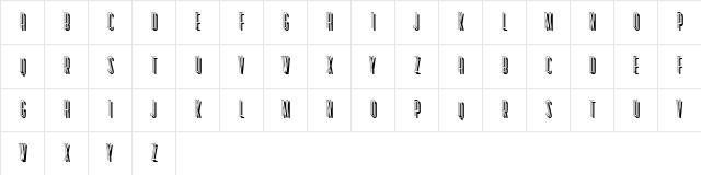 Umfo Regular  glyph index
