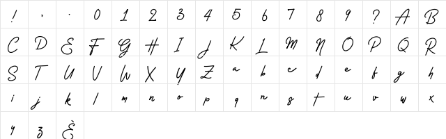 Rossela-Demo Demo  glyph index