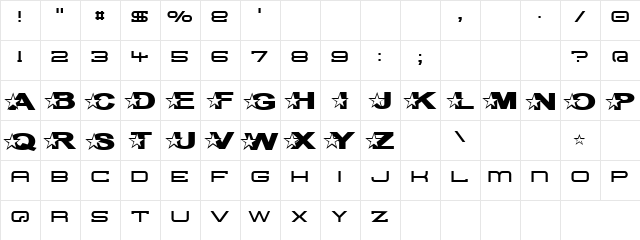Nsync Regular  glyph index