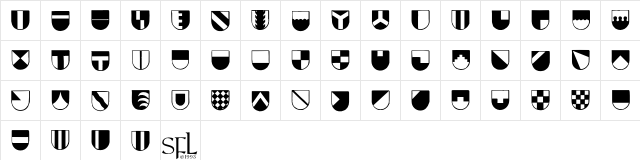 Blazon Regular  glyph index
