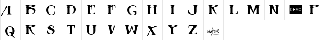 Slaughterhouse DEMO Regular  glyph index