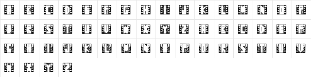SugarFootStrut Regular  glyph index
