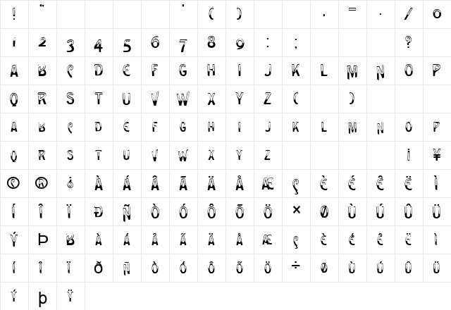 FZ UNIQUE 4 Normal  glyph index
