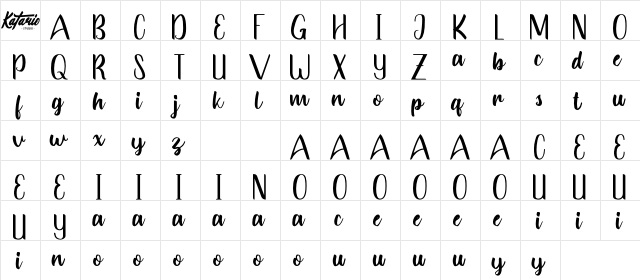Bahenoja-Demo Regular  glyph index
