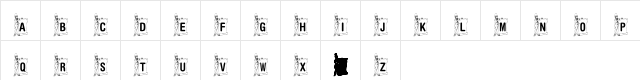 KR Lincoln Regular  glyph index
