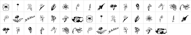 KR Spring Bounty Regular  glyph index
