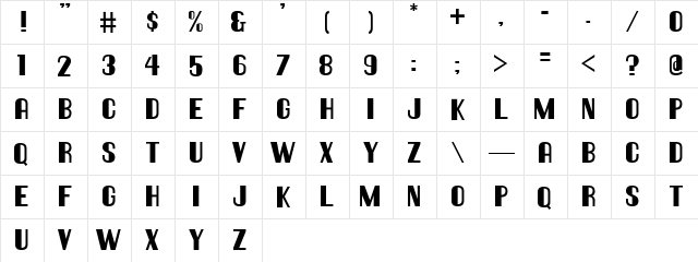 Hallandale Deco JL Regular  glyph index