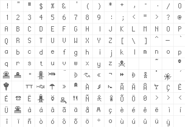 Ventouse Poulpe  glyph index