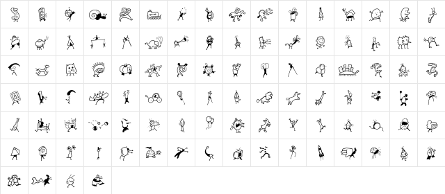 MiniPics MardiGrasHop  glyph index