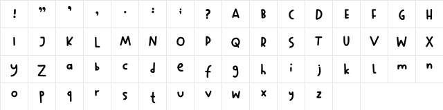 Todayfont1 Regular  glyph index