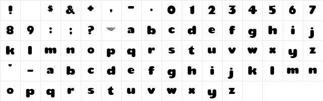 teaspoon Regular  glyph index