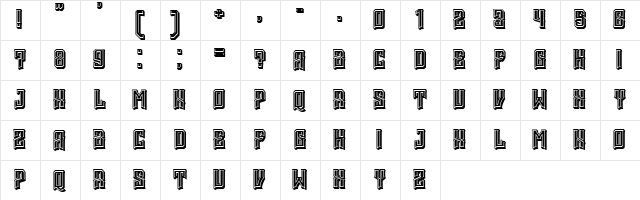 Mina is gone 3D Regular  glyph index
