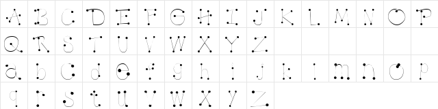101! Dot 2 Dot Regular  glyph index