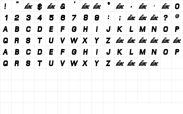 LittleEden Regular  glyph index