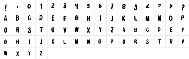 Strength Night Regular  glyph index