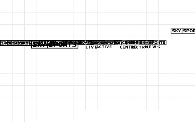 SKYfontsport Regular  glyph index