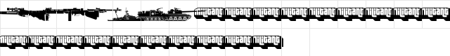 Military dingbats (demo) Fenotype  glyph index