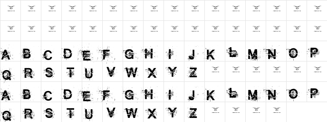 All Cracked Out Regular  glyph index