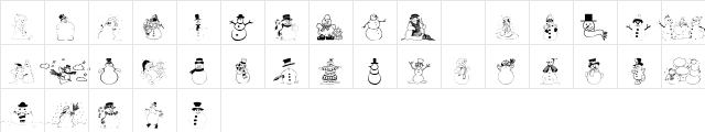 101! SnowFolk Regular  glyph index