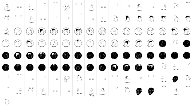 MansPartsPlaying Regular  glyph index