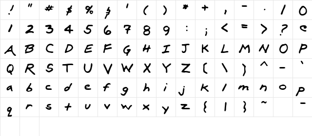 Lux Regular  glyph index