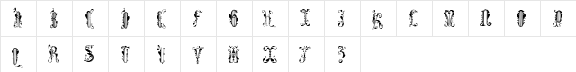 GuinevereCaps Regular  glyph index