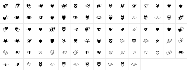 love art design  glyph index