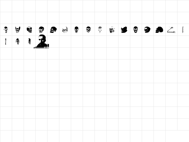 Old Skull Hellron Regular  glyph index
