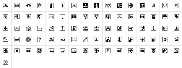 Linotype Holiday Pi 2  glyph index