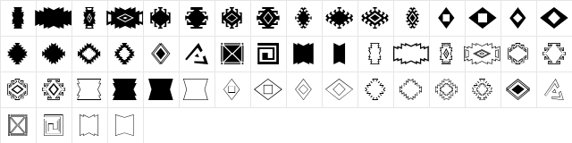 SC Southwest Designs Regular  glyph index