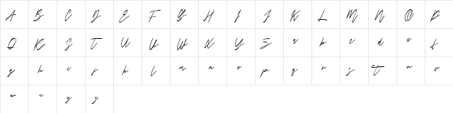 Boutique Kamilla Free Regular  glyph index