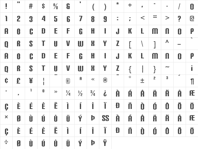 Carbon Phyber  glyph index