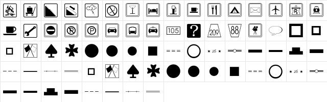 Kool Dings Regular  glyph index