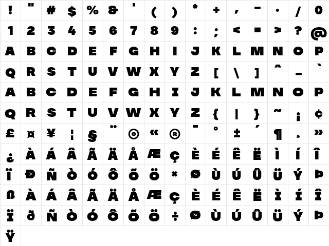 MADE Soulmaze Regular  glyph index