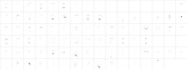 SnoozeStrip Regular  glyph index