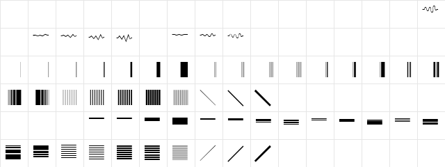 Bunch Regular  glyph index