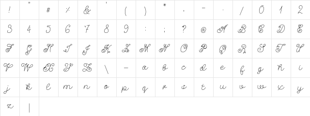 Hawaii Beach Regular  glyph index