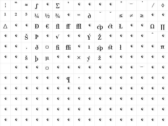 Cellini-MediumExpert Regular  glyph index
