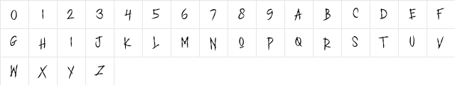 ROMANCE MARKER Regular  glyph index